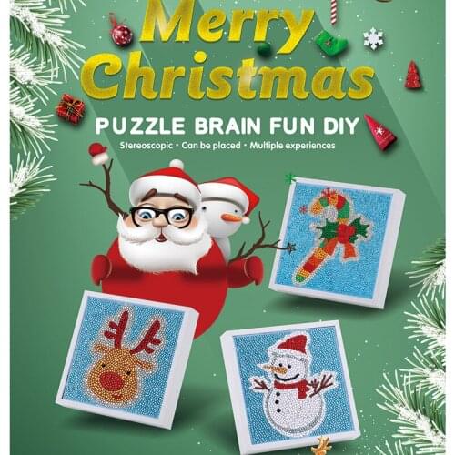 Christmas Framed Diamond Painting Resin Drill Diamond Embroidery Childrens Handmade Diy Educational Toys Primary School Gifts