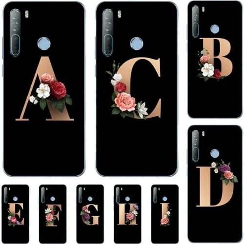 For HTC Desire 20 Pro Desire 19 Plus Case Cute Lovely Cartoon Pattern Flowers Black Letters Silicone Soft Cover