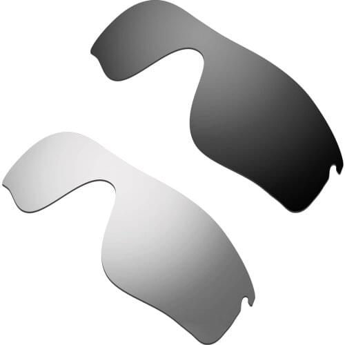 HKUCO For Radarlock Path Sunglass Polarized Replacement Lenses Color-Black & Titanium 2 Pairs