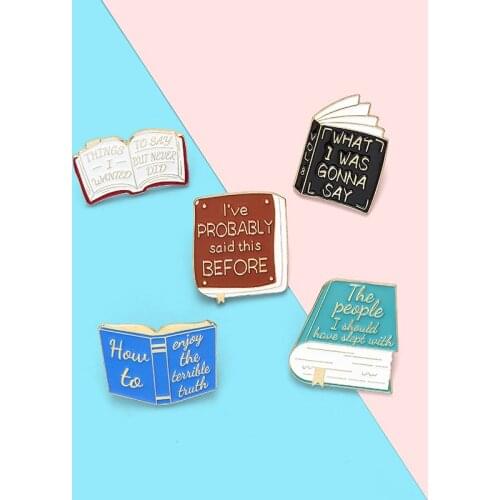 Student Cartoon Book Brooch Bag Clothes Backpack Lapel Enamel Pin Badges Jewelry Gift For Friend Women Accessories