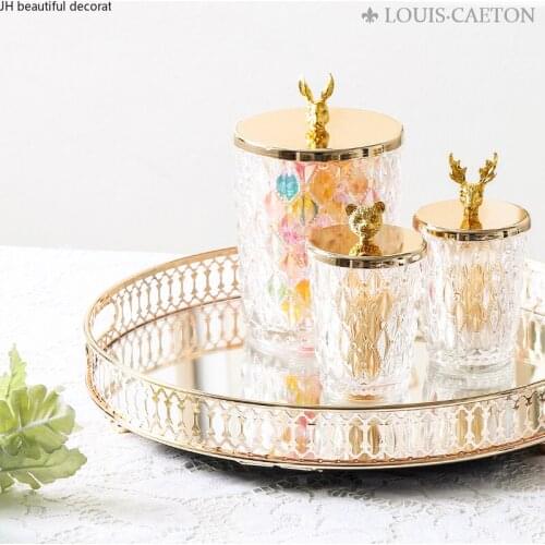 Light Luxury Household Glass Storage Jar Nordic Transparent Toothpick Holder Snack Storage Jar Living Room Home Decoration