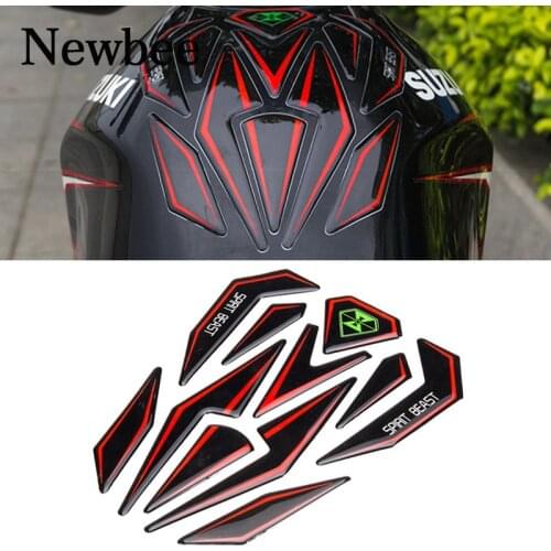 Newbee Reflective 3D Motorcycle Sticker Moto Gas Fuel Tank Protector Pad Cover Decoration Decal for Honda Yamaha Kawasaki Suzuki