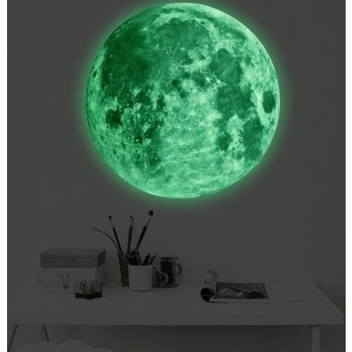 Luminous Moon Wall Sticker Home Decals Fluorescent Glow In the Dark For Kids Room Ceiling Baby Nursery Decoration Wall Sticker