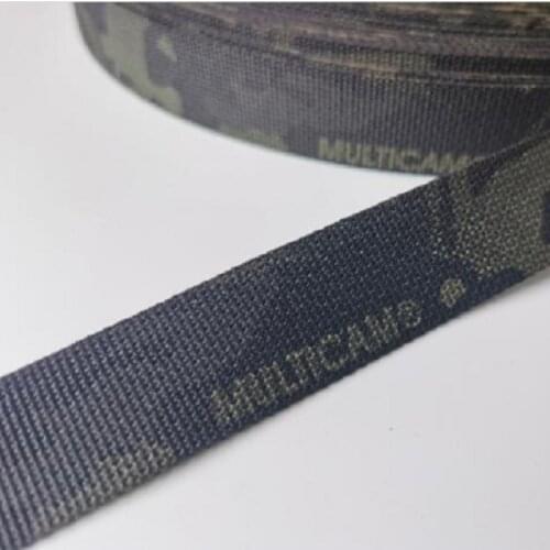 Tactical 3M Length 25mm Black Camouflage Jacquard Ribbon Printed Mcbk DIY Trim