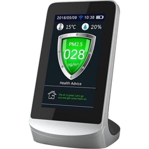 WIFI Air Quality Monitor Multi-Function PM2.5 TVOC Gas Quality Monitor CO2 Carbon Dioxide Meter with 4.3 Inch Air Analyzer Meter