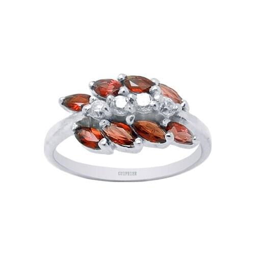 CoLife Jewelry 100% Natural Garnet Silver Ring 2mm*4mm VVS Grade Garnet Ring 925 Silver Garnet Jewelry Gift for Girl