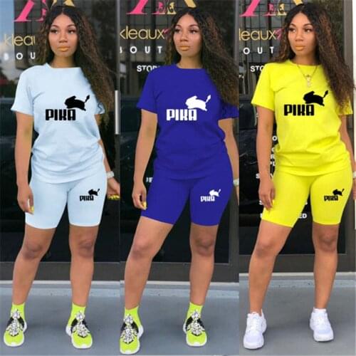 Womens Fashion Plus Size Woman Shorts Suits Stylish New Short Sleeve O Neck Straight Letter Print Bodycon Sporty Jumpsuit 2pcs