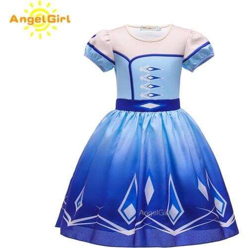 AngelGirl Summer Princess Dress Halloween and Christmas Xmas Girls Party Costume Cosplay Snow Fantasy Princess Kids Dresses