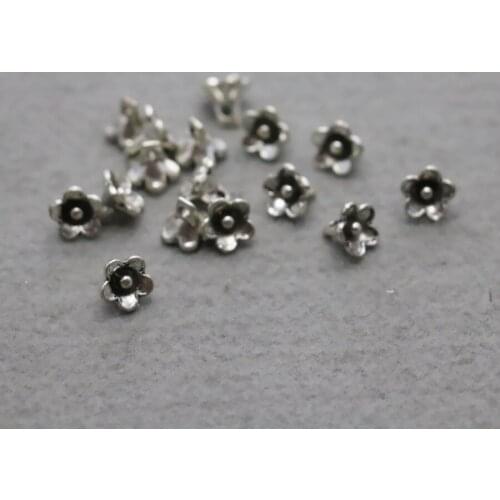 10PCS Hot wholesale Boutique Flowers button DIY Fittings for Accessory Machining metal parts Silver-plate components Findings