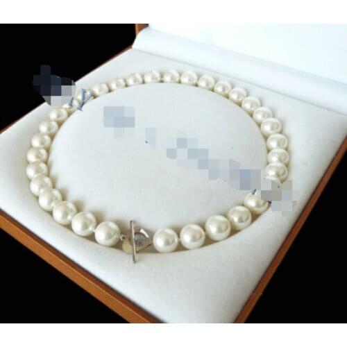 12mm AAA+ White south sea shell pearl necklace Factory Wholesale price 18inch real Women Fine for lady jewelry