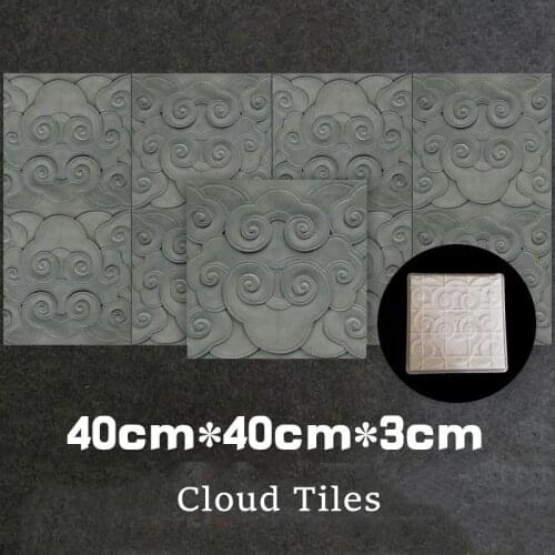 40cm /15.74in Good Quality Classic Chinese 3D Geo &Cloud Dragon Design Texture Square Strong ABS Concrete Thick Pavement Mold