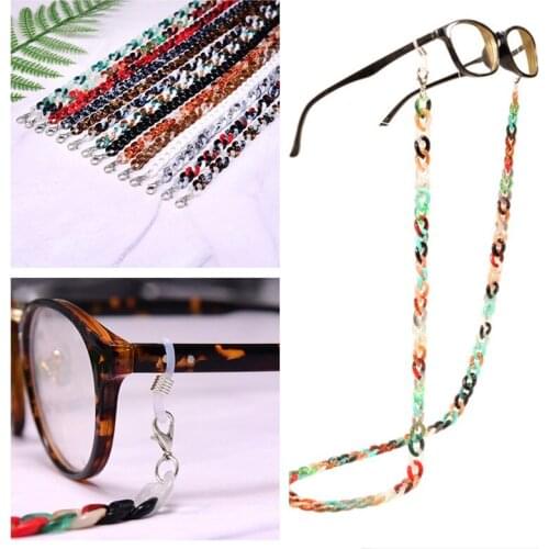 72cm Acrylic Sunglasses Chain Women Anti Slip Reading Eyewears Ribbon Clip Mask Holder Neck Strap Lanyard Dropshipping 2021