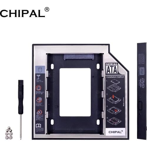 10PCS 2nd Second HDD Caddy 12.7mm Aluminum Optibay SATA 3.0 Hard Disk Drive Box Enclosure DVD Adapter 2.5 SSD For Laptop CD-ROM