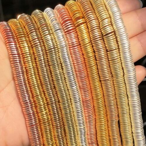 Natural Hematite Stone Beads 3 4 6 8mm Round Flat Loose Spacer Beads For Jewelry Making Diy Bracelet Accessories 15'Strands