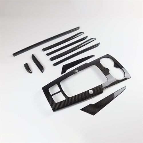 For Audi A3 8V S3 RS3 2014 -2018 LHD Real Carbon Fiber Center Console Gear Shift Panel Side Strip Cover Trim Cover Interior