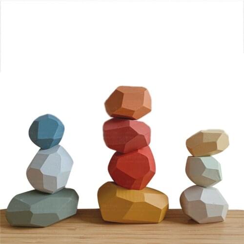 Wooden Rainbow Toy Jenga Building Block Educational Toys Stone Nordic Style Stacking Game Childrens Toys Balance Wooden Toy