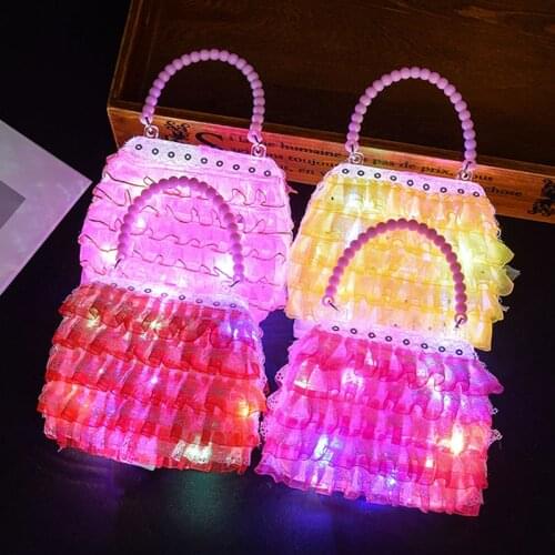 2020 Childrens DIY beads handbag wallet Glow Toy Bag Creative Handmade Girl Lace Bag