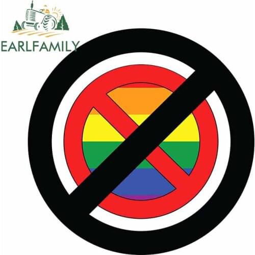 EARLFAMILY 13cm x 12.7cm for Ban Homophobia Bumper Car Stickers Motorcycle Cartoon Decal Windshield Waterproof Car Assessoires