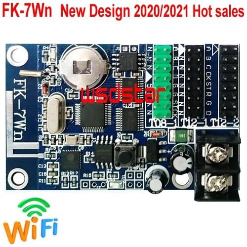 FK-7Wn WIFI LED controller card 1*HUB08+2*HUB12 320*32 Single color Dual color LED controller card HD-W60 Hot sales