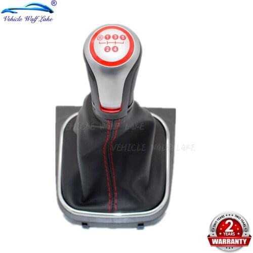 For VW Jetta 5 A5 MK5 GLI 2006 2007 2008 2009 2010 2011 Car 5 Speed Car Gear Stick Level Shift Knob With Leather Boot