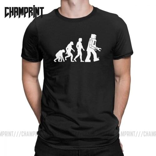 Robot Evolution The Big Bang Thoery T Shirts Mens Cotton Novelty T-Shirt Sheldon Cooper Geek TBBT Tees Short Sleeve Tops Summer