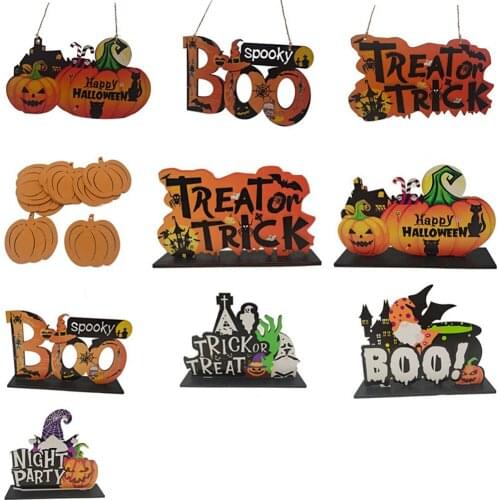 Halloween Pendant Decoration Painted Halloween Halloween Decoration Personality Wooden