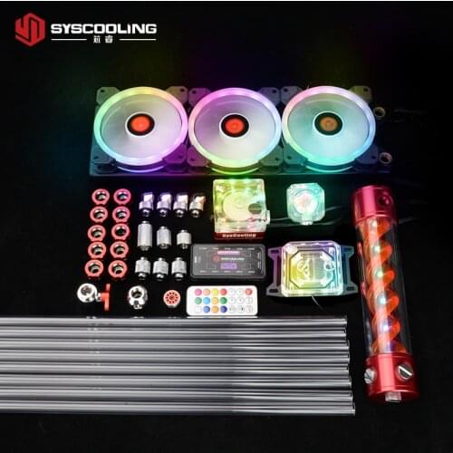Syscooling PC water cooling kit for AMD CPU PETG tube liquid cooling system RGB support