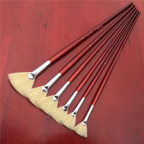 Red Pen Holder Paint Brush Different Size Fan Brushes Watercolor/Oil Painting Gouache Drawing Art Toy School Office Supply