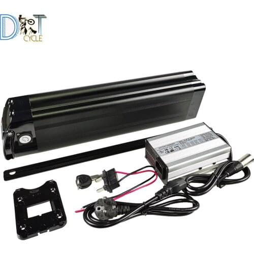 High power Lithium-ion ebike 500W 1000W 1500W 36V 30Ah 48V 24.5Ah 52V 21Ah 60V 20Ah longer silver fish battery with charger