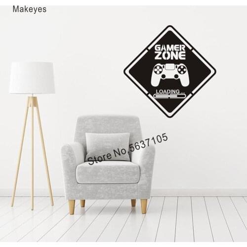 Makeyes Game Zone Wall Stickers Kids Room Playrooms Wall Decals Loading Gaming Wall Decor Teen Bedroom Decoration Gamers Q321