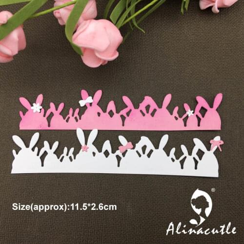 METAL CUTTING DIES cut die alinacraft easter bunny border edge Scrapbook paper craft album card punch knife art cutter die