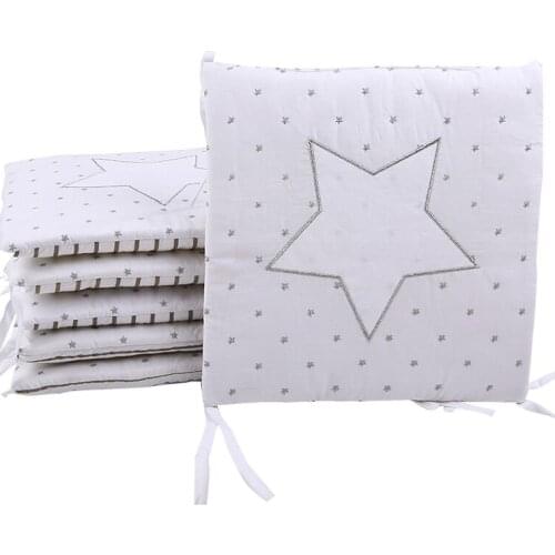 6Pcs Washable Baby Bed Bumpers Cushion Around Bed Protector Nursery Bumper Baby Bed Bumper for Newborns Baby Room Decoration