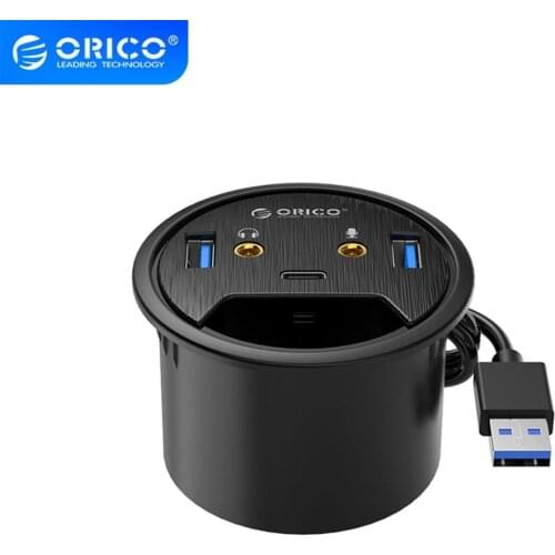 ORICO Desktop Grommet USB 3.0 HUB Type-C Audio Desk Mount Adapter Dongle Splitter Power Table Mounting Adapter