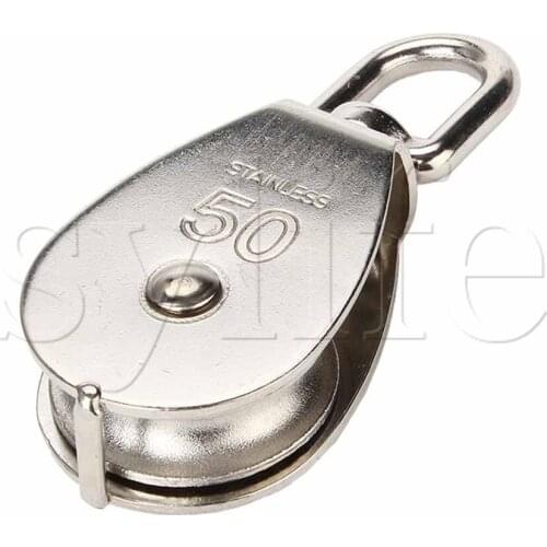 M50 Stainless Steel 304 Single Wheel Swivel Pulley Block Loading 400kg