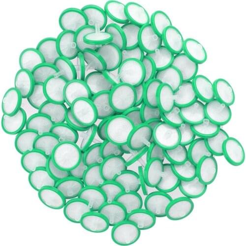 100 Pieces Disposable Needle Filters PP Pre-filtration 25mm*0.22um , Non-Sterile