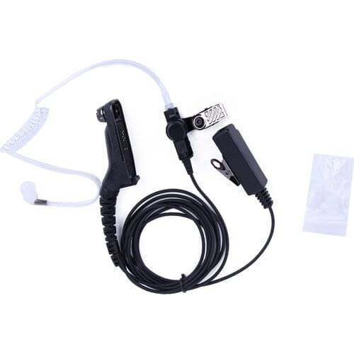 Police Air Tube Earpiece Microphone PTT Headset For Motorola Two Way Radio Walkie Talkie DP4400 DP4401 DP4600 DP4800 DP4801
