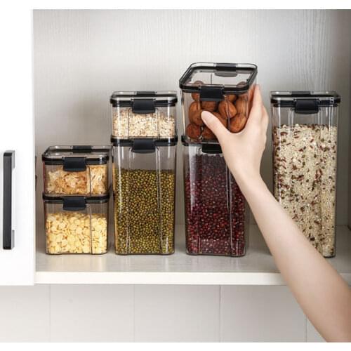 Transparent Sealed Jar Food Storage Container Nut Snack Storage Jar Kitchen Refrigerator Noodle Cereal Box Plastic Storage Box