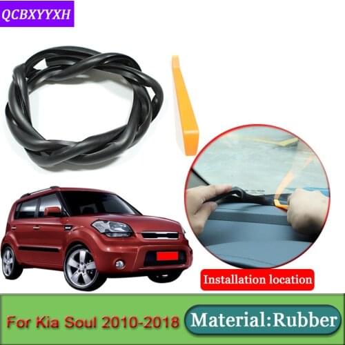 Car-styling For Kia Soul 2010-2018 Rubber Anti-Noise Soundproof Dustproof Car Dashboard Windshield Sealing Strips Accessories