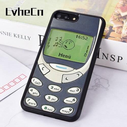 LvheCn Rubber Silicone Phone Case Cover For iPhone 6 6S 7 8 PLUS XR X XS 11 12 PRO MAX MINI Old Mobile Prank Retro Printed