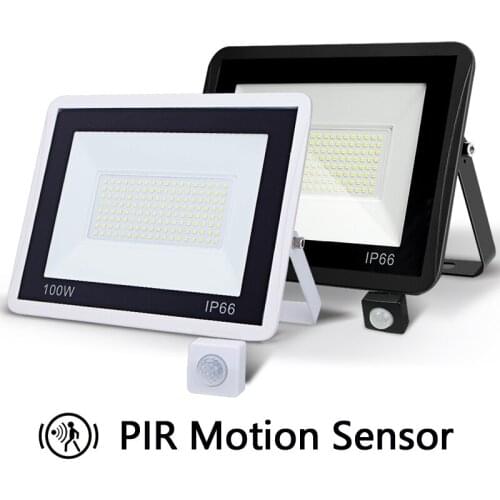 Led Flood Light PIR Motion Sensor Cold White IP66 220V Foco Led Exterior Projector Spotlight Outdoor Lighting Street Wall Lamps