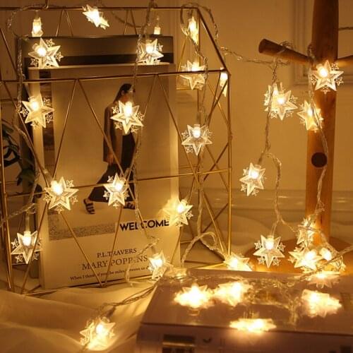 Star Shaped LED Fairy String Lights Home Holiday Christmas Party Wedding Decoration Fairy Lights Event Supplies
