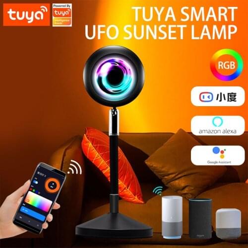 LED Projection Lamp Sunset Light Tuya Smart WiFi Sunset Rainbow Lamp 5V USB 16 Colors For Home Decoration Atmosphere Lighting