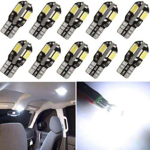 10pcs t10 w5w Led Canbus Bulbs No Error 194 168 Led Car License Plate Light Interior Lamps for audi a5 vw t5 transporter skoda