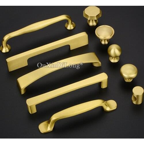Top Quality 10PCS European Solid Brass Cabinet Door Handles Cupboard Wardrobe Drawer TV Cabinet Pulls Handles & Knobs