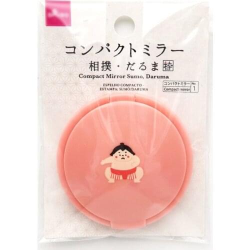 Japanese Cartoon Double-sided Small Round Mirror 2X Magnifying Glass Carry-on Makeup Mirror Folding Mirror Portable Flip Mirror