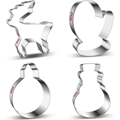 ZADE Christmas Cookie Cutter Snowman Biscuit/ Fondant/ Sandwich/ Pastry/ Fruit Cutter - Stainless Steel