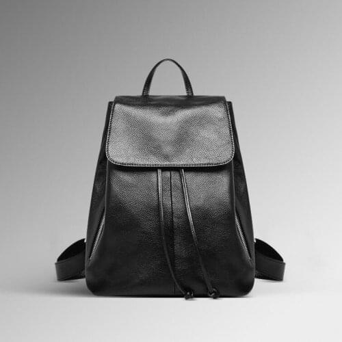 Genuine Leather Han Edition Tide Head Layer Cowhide Leisure Women Backpack Solid Color Multifunctional Portable Travel Bags