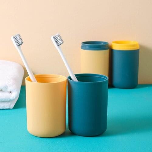 Toothbrush Travel Case, Plastic Toothbrush Holder and Cup Portable Toothbrush Toothpaste Storage Box for Travel Bathroom 2pcs