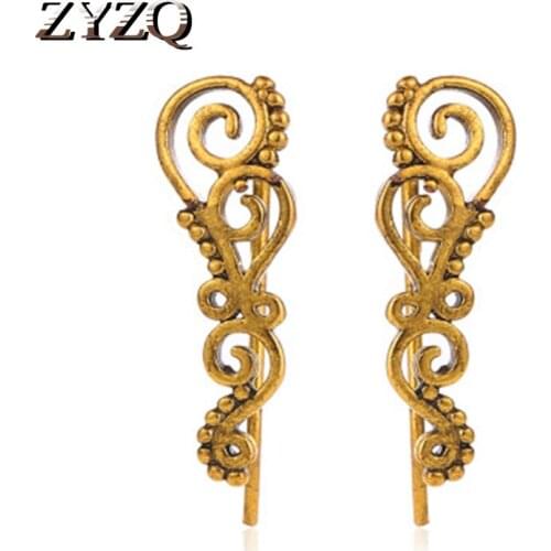 ZYZQ Vintage Twist Geometric Ear Clip For Women Fashion Euro Style Ethnic Women Accessories Silver Plated Earrings Hot Selling