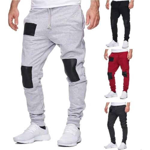 2018 Explosive sports pants leather design fashion large size sweatpants men sweatpants men joggers mens pants